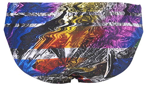 ARENA M Iridiscent Stripe Brief, Hombre, Black/Multi, 80