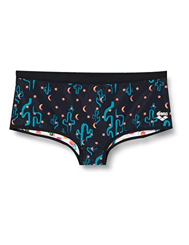 ARENA M Low Waist Short Bañador Corto De Tiro Bajo Hombre Sunset Reversible, Turquoise-Multi, 80