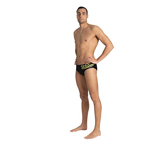 ARENA M Spirit Brief - Bañador Slip para Hombre, Color Black/Soft Green, Talla 105