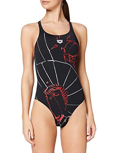 ARENA One Impressions - Bañador Deportivo para Mujer, Multicolor, FR: 2XL (Talla del Fabricante: 48)