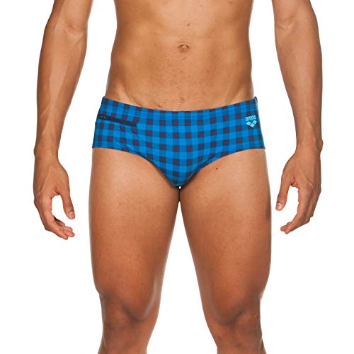 Arena Small Checks Brief, Hombre, Navy/pix Blue, 105