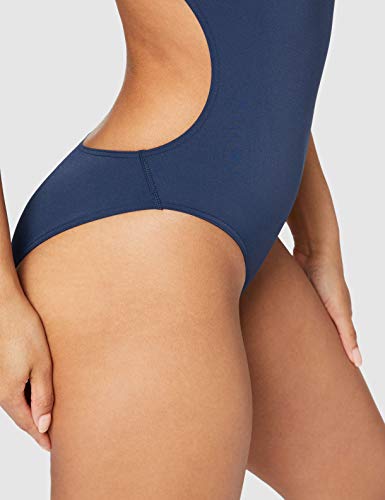 ARENA Solid Lightech High Bañador una Pieza, Mujer, Azul (Navy/White), 32