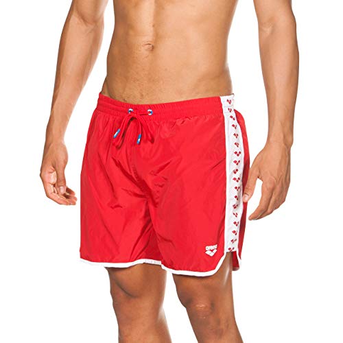 ARENA Team Stripe Boxer Beach Short, Hombre, Red-White-Red, L