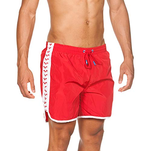 ARENA Team Stripe Boxer Beach Short, Hombre, Red-White-Red, L