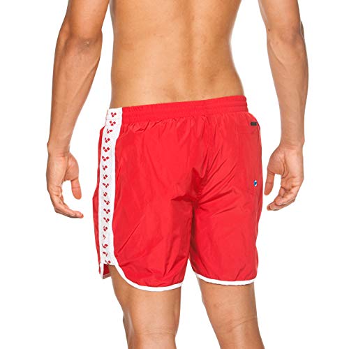 ARENA Team Stripe Boxer Beach Short, Hombre, Red-White-Red, L