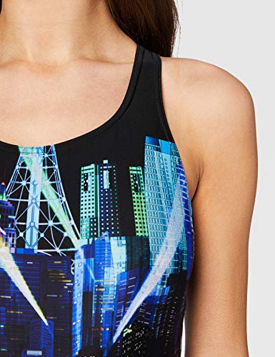 ARENA W City Lights V Back One Piece Bañador Deportivo Mujer City Lights, Mujer, Black-Royal, 36