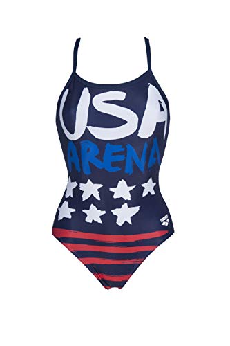 ARENA W Country Flags Light Drop Back One Piece Bañador Deportivo Mujer Country Flags, Mujer, USA Flag, 40