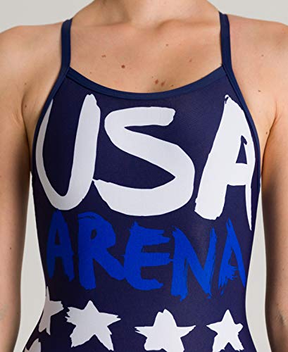 ARENA W Country Flags Light Drop Back One Piece Bañador Deportivo Mujer Country Flags, Mujer, USA Flag, 42