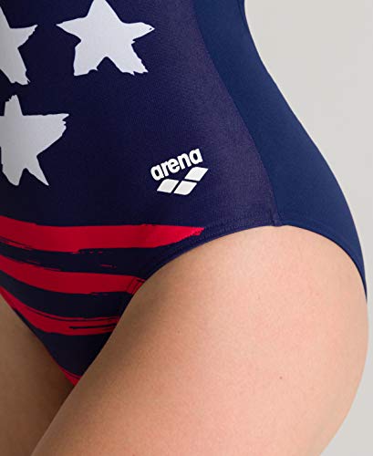 ARENA W Country Flags Light Drop Back One Piece Bañador Deportivo Mujer Country Flags, Mujer, USA Flag, 42