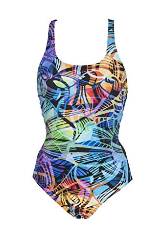 ARENA W Cradle Back One Piece Bañador Bodylift Mujer Hina Copa B, Multicolor-Black, 44