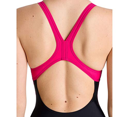 ARENA W Drawing Swim Pro Back One Piece L - Bañador Deportivo para Mujer, Color Black/Freak Rose, Talla 48, 30