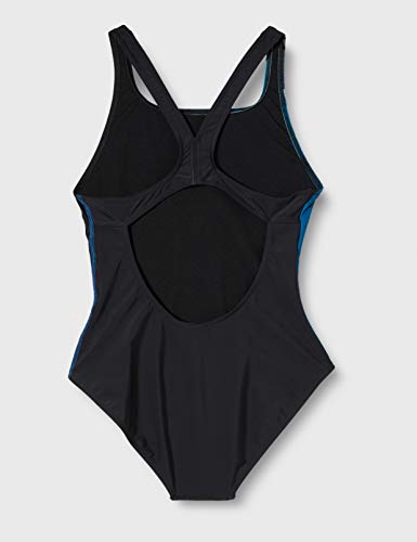 ARENA W Mirrors Swim Pro Back One Piece L Bañador Deportivo Mujer Mirrors, Mujer, Black-Turquoise, 44