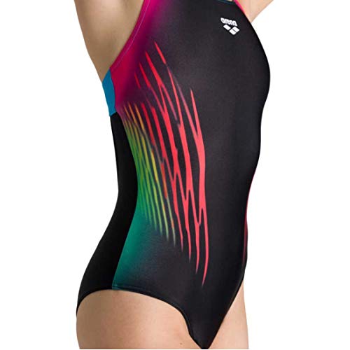 ARENA W Multicolour Webs Swim Pro Back One Piece Bañador Deportivo Mujer Multicolour Webs, Mujer, Black-Turquoise, 42