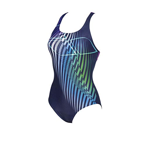 ARENA W Optical Waves Swim Pro Back One Piece Bañador Deportivo Mujer Optical Waves, Mujer, Navy-provenza, 46
