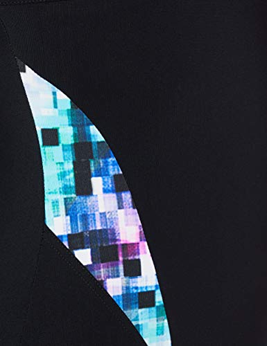 ARENA W Strap Back One Piece Bañador Bodylift Mujer Misaki Copa b, Black/Multicolor, 48