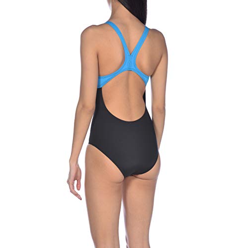 Arena W Swim Pro Back One Piece Bañador Deportivo Mujer Essentials, Black-Turquoise, 36