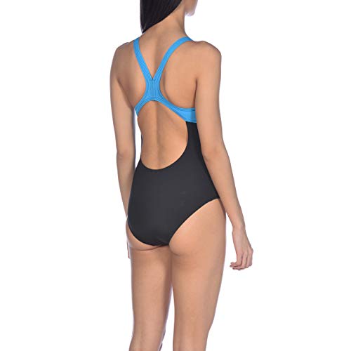 Arena W Swim Pro Back One Piece Bañador Deportivo Mujer Essentials, Black-Turquoise, 36