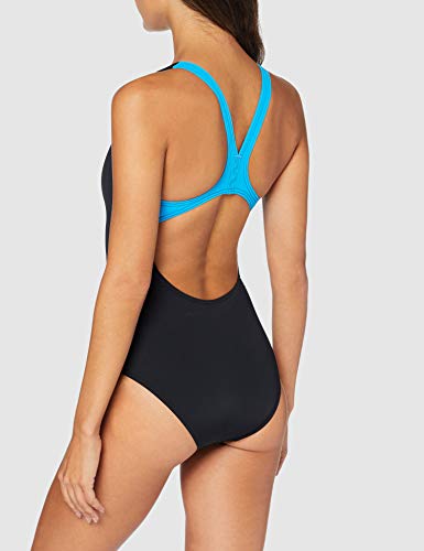 Arena W Swim Pro Back One Piece Bañador Deportivo Mujer Essentials, Black-Turquoise, 36