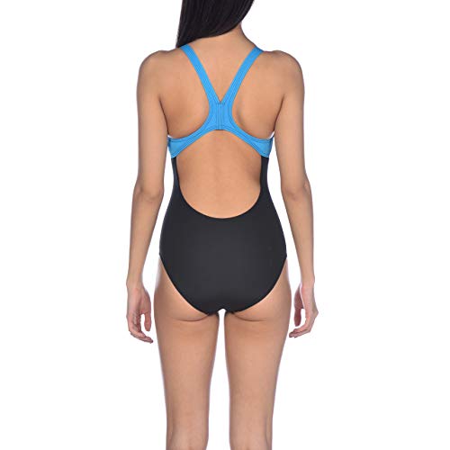 Arena W Swim Pro Back One Piece Bañador Deportivo Mujer Essentials, Black-Turquoise, 36