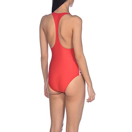 Arena W Team Fit Racer Back One Piece Bañador Deportivo, Mujer, Red, 36