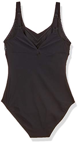 ARENA W Therese Wing Back One Piece Bañador, Mujer, Black/White, 42