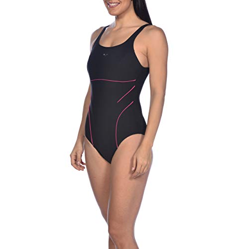 Arena W U Back One Piece Bañador Bodylift Mujer Dana Copa B, Black-Rose Violet, 50