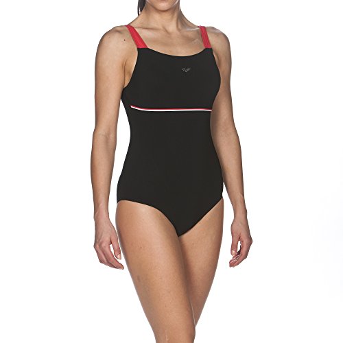 ARES5 Mujer Arena Body Lift Ingrid – Bañador, Mujer, Arena Damen Bodylift Badeanzug Ingrid, Black-Papavero-White, 40