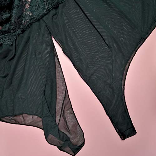 Armondii Lencería para mujer, body abierto, lencería sexy Negro XXL