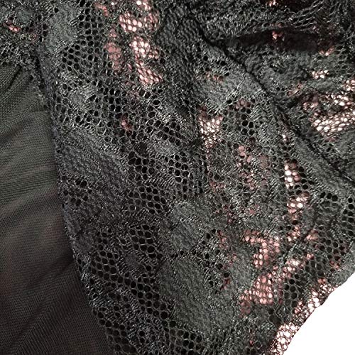 Armondii Lencería para mujer, body abierto, lencería sexy Negro XXL