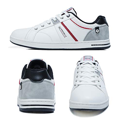 ARRIGO BELLO Zapatos Hombre Vestir Casual Deportivas Zapatillas Sneakers Caminar Correr Deportivas Gimnasio Moda cómodo Viajar Talla 41-46 (Blanco, Numeric_44)