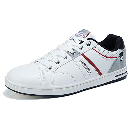ARRIGO BELLO Zapatos Hombre Vestir Casual Deportivas Zapatillas Sneakers Caminar Correr Deportivas Gimnasio Moda cómodo Viajar Talla 41-46 (Blanco, Numeric_44)