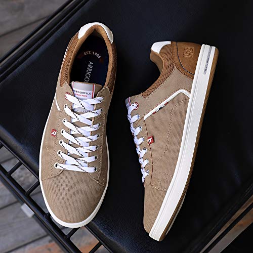 ARRIGO BELLO Zapatos Hombre Vestir Casual Zapatillas Deportivas Running Sneakers Corriendo Transpirable Tamaño 40-46 (44 EU, marrón)