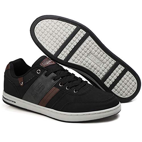 ARRIGO BELLO Zapatos Hombre Zapatillas para Vestir Casual Deportivas Confort PU Cuero Deporte Sneakers Talla 41-46(Negro,43)