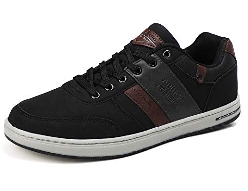ARRIGO BELLO Zapatos Hombre Zapatillas para Vestir Casual Deportivas Confort PU Cuero Deporte Sneakers Talla 41-46(Negro,43)