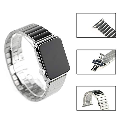 ARTCHE - Correa de Repuesto para Apple Watch (42 mm, 44 mm, Acero Inoxidable), Compatible con iWatch Series 1, 2, 3 y 4
