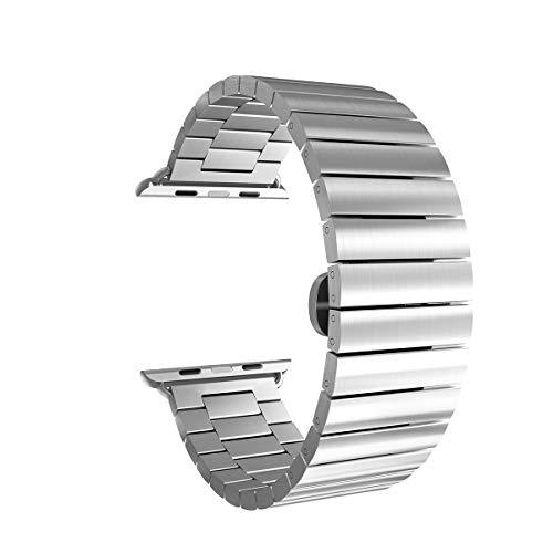 ARTCHE - Correa de Repuesto para Apple Watch (42 mm, 44 mm, Acero Inoxidable), Compatible con iWatch Series 1, 2, 3 y 4