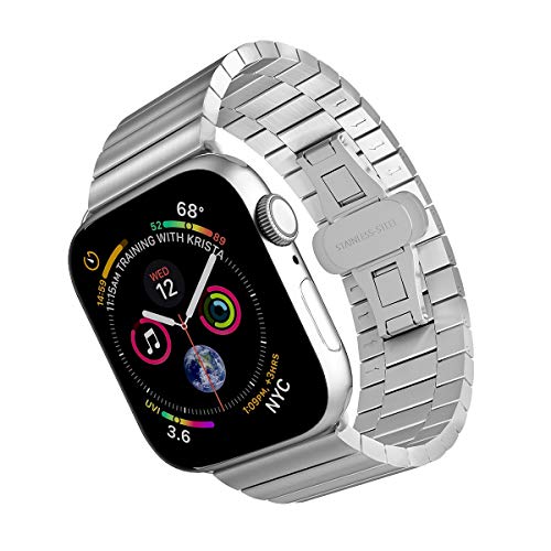 ARTCHE - Correa de Repuesto para Apple Watch (42 mm, 44 mm, Acero Inoxidable), Compatible con iWatch Series 1, 2, 3 y 4