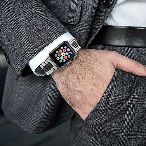 ARTCHE - Correa Deportiva para Apple Watch, Correa de Repuesto de Acero Inoxidable, Correa Ajustable, Compatible con iWatch Series 1 2 3 4