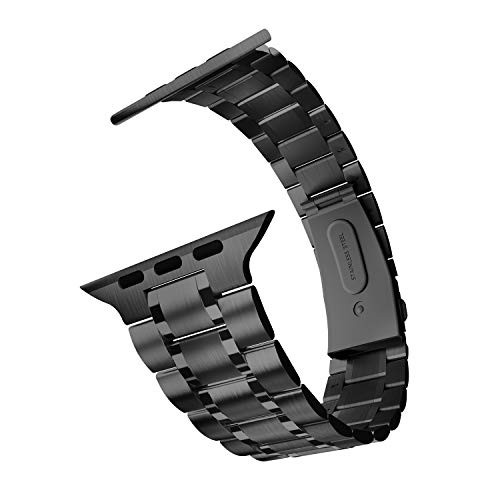 ARTCHE Versión actualizada correa de reloj para Apple Watch 44 mm 42 mm, compatible con Apple Watch Series 6 SE 5 4 3 2 1, correa de eslabones de acero inoxidable, color negro