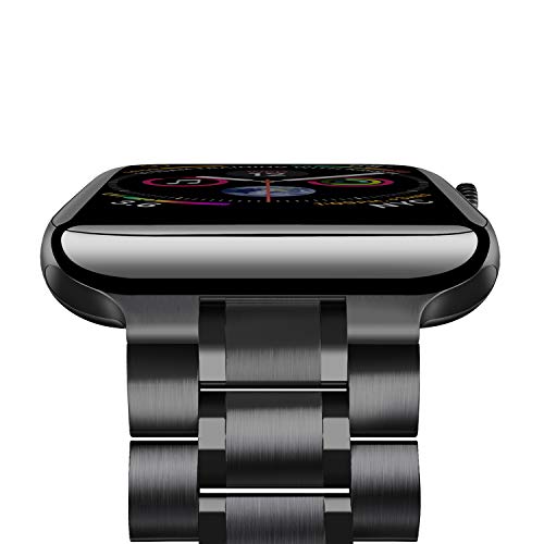 ARTCHE Versión actualizada correa de reloj para Apple Watch 44 mm 42 mm, compatible con Apple Watch Series 6 SE 5 4 3 2 1, correa de eslabones de acero inoxidable, color negro