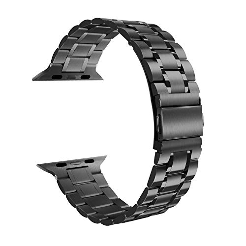 ARTCHE Versión actualizada correa de reloj para Apple Watch 44 mm 42 mm, compatible con Apple Watch Series 6 SE 5 4 3 2 1, correa de eslabones de acero inoxidable, color negro