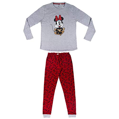 Artesania Cerda Largo Minnie Conjuntos de pijama, Gris (Gris 13), M para Mujer
