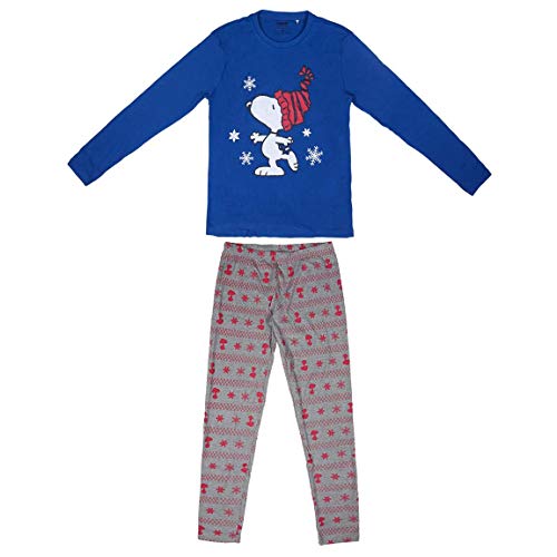 Artesania Cerda Largo Snoopy Conjuntos de Pijama, Azul (Azul 37), M para Mujer