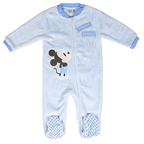 Artesania Cerda Pijama Dormilón Coral Mickey Conjuntos, Azul (Azul C37), 18m para Bebés