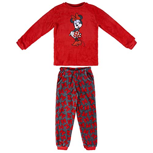 Artesania Cerda Pijama Largo Coral Minnie Conjuntos, Rojo (Rojo C06), 10 Años para Niñas