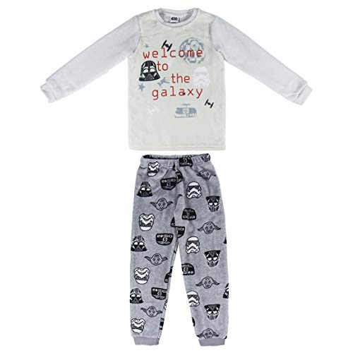 Artesania Cerda Pijama Largo Coral Star Wars Conjuntos, Gris (Gris C13), 10 Años para Niños