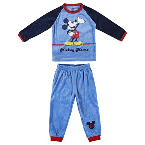 Artesania Cerda Pijama Largo Poly Mickey Conjuntos, Rojo (Rojo C06), 2 Años para Niños