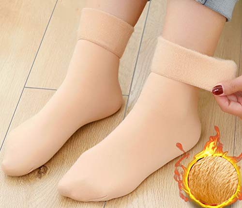 通用 ASGRADO 6 Pares Calcetines termicos de Mujer de invierno,terciopelo,antideslizantes,