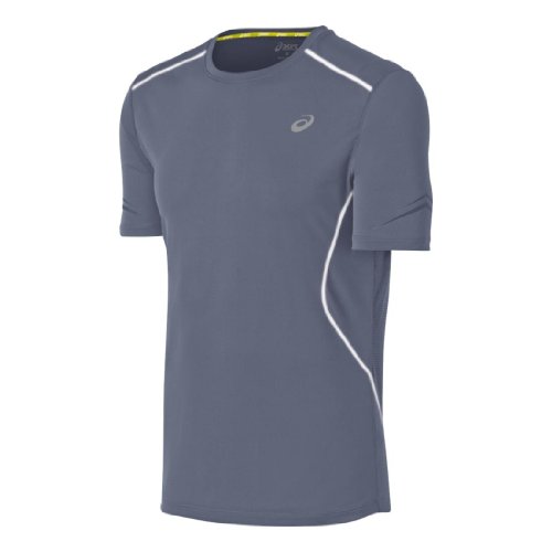 ASICS Camiseta de Manga Corta para Hombre Lite-Show de Alta Visibilidad, Hombre, MR2198, Gris Pizarra, S