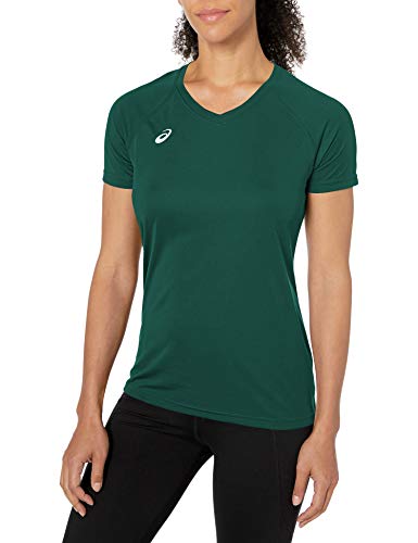 ASICS Circuit 8 - Camiseta de Manga Corta para Mujer, Mujer, Manga Corta, XT3261, Bosque, L